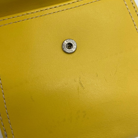 Coach Yellow Bifold Leather Wallet w/ Coin Purse - Picture 7 of 8